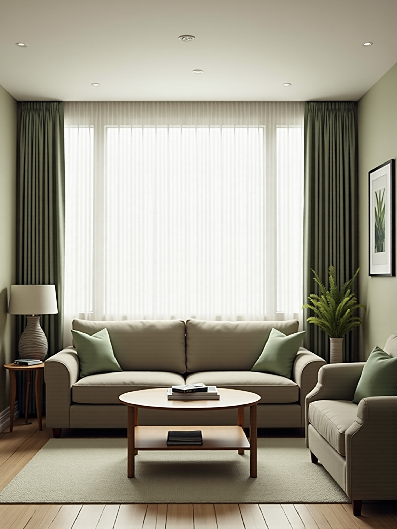 Bright furnished living room