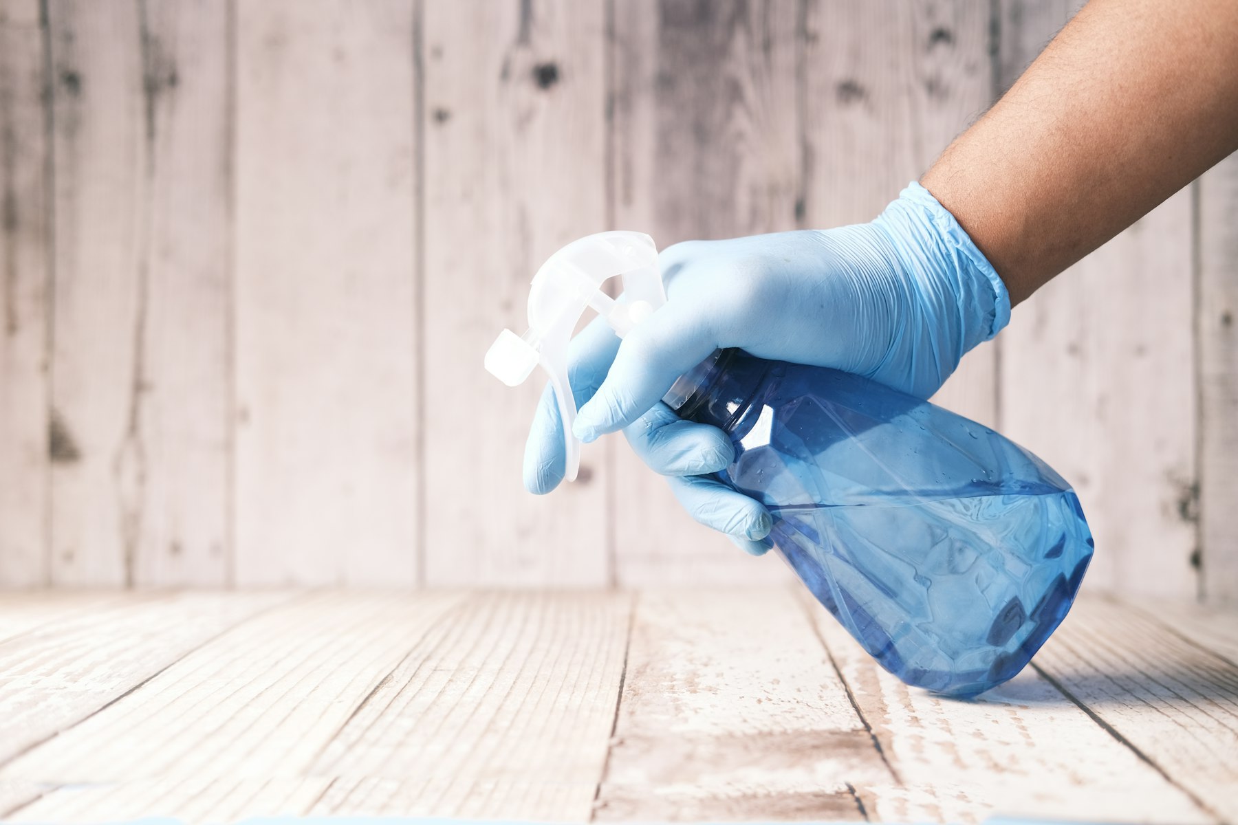 Cleaning spray used on a household surface